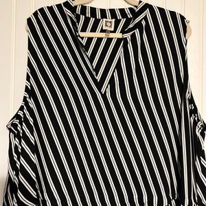 Anne Klein Black and white striped Dress Size 3X